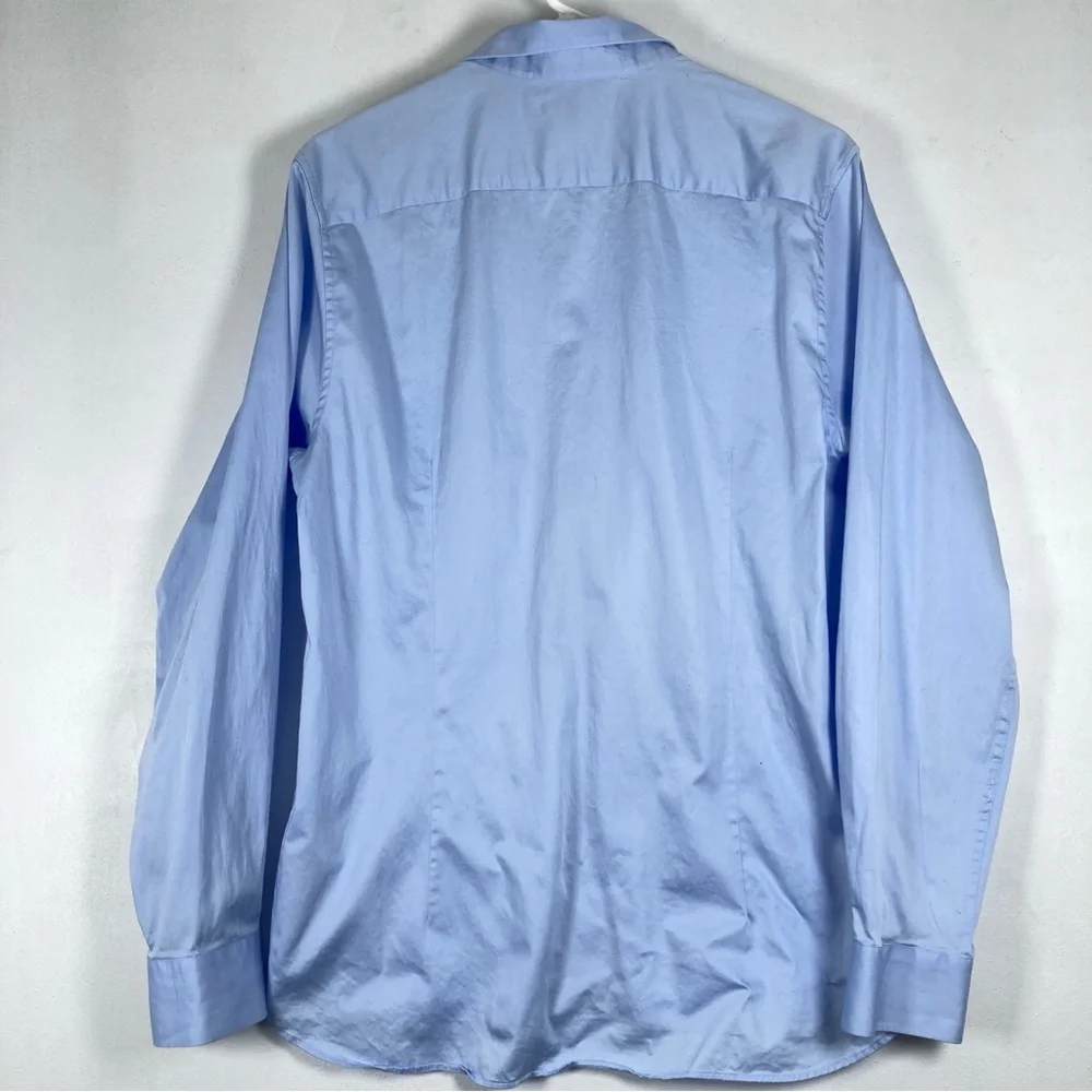 Ted Baker London Shirt Men’s Button Dow Blue  Cotton Long Sleeve Size 5 Office - Picture 2 of 16